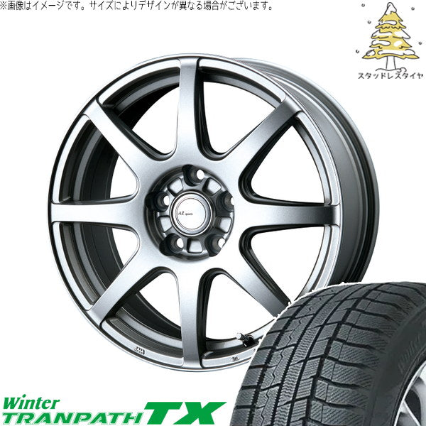 トーヨータイヤ ウィンタートランパス TX 185/65R15 ＋ AZ sports LX-8 クロームシルバー 15インチ 6.0J +53 5H114.3P スタッドレス・ホイール4本セット。1枚目。