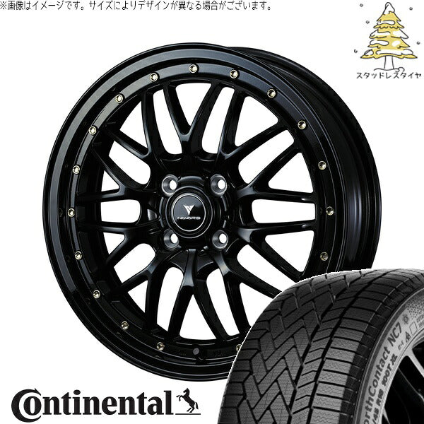 コンチネンタル ノースコンタクト NC7 175/65R15 ＋ ノヴァリス アセット M1 ブラック/リムポリッシュ 15インチ 4.5J +45 4H100P スタッドレス・ホイール4本セット。1枚目。
