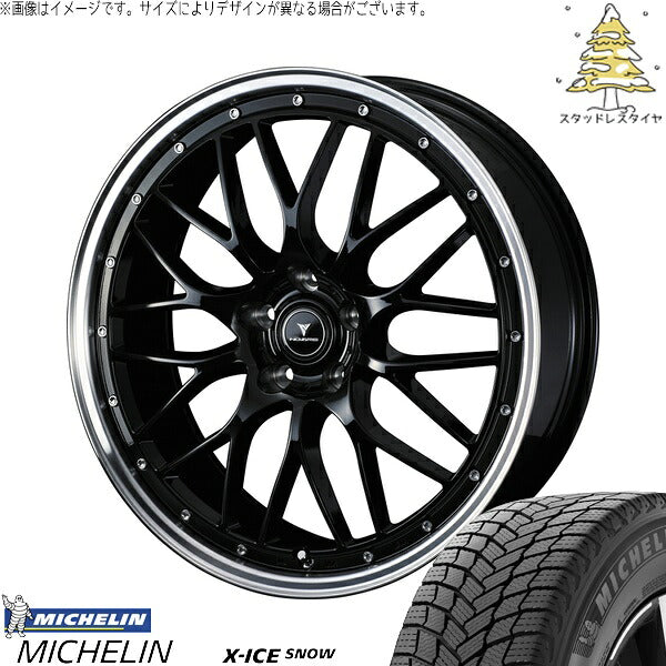 ミシュラン エックスアイス スノー 235/45R19 ＋ ノヴァリス アセット M1 ブラック/リムポリッシュ 19インチ 8J +45 5H114.3P スタッドレス・ホイール4本セット。1枚目。