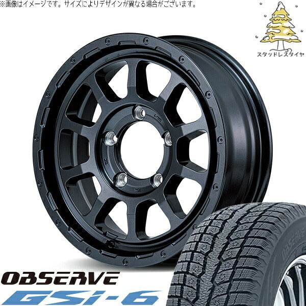 トーヨータイヤ オブザーブ Gsi-6 215/70R16 ＋ ナイトロパワー M10 パーシング バレルブラック 16インチ 6J -5 5H139.7P スタッドレス・ホイール4本セット。1枚目。