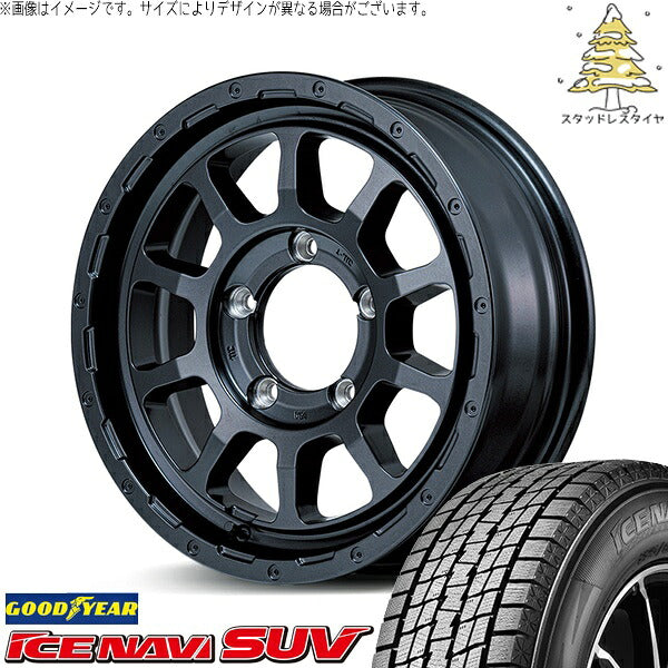 グッドイヤー アイスナビ SUV (ICENAVI SUV) 215/70R16 ＋ ナイトロパワー M10 パーシング バレルブラック 16インチ 6J -5 5H139.7P スタッドレス・ホイール4本セット。1枚目。