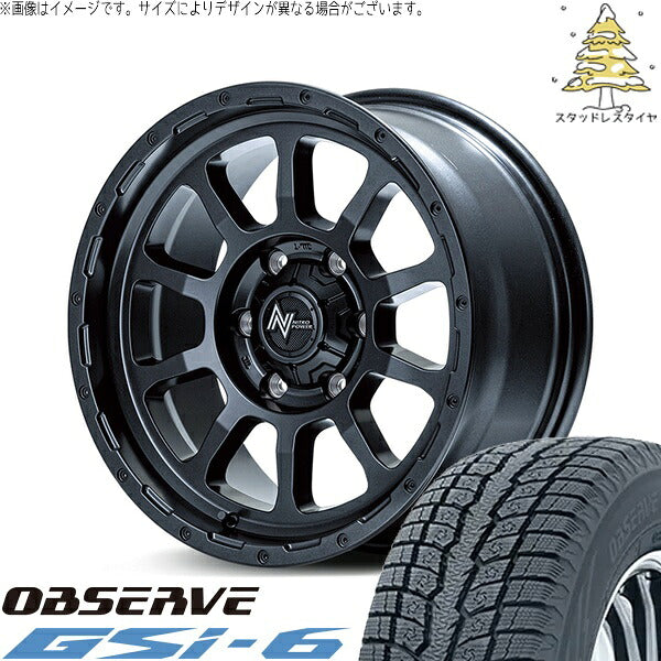 トーヨータイヤ オブザーブ Gsi-6 (OBSERVE Gsi-6) 175/80R16 ＋ ナイトロパワー M10 パーシング バレルブラック 16インチ 7.0J +40 5H114.3P スタッドレス・ホイール4本セット。1枚目。