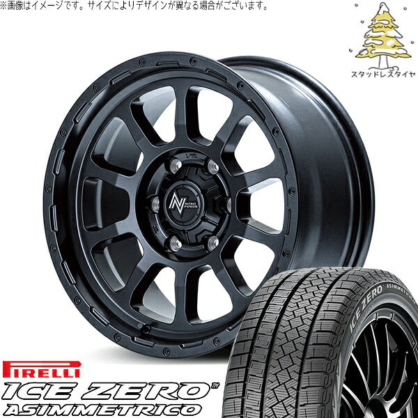 ピレリ アイスゼロアシンメトリコ 215/60R16 ＋ ナイトロパワー M10 パーシング バレルブラック 16インチ 7J +40 5H114.3P スタッドレス・ホイール4本セット。1枚目。