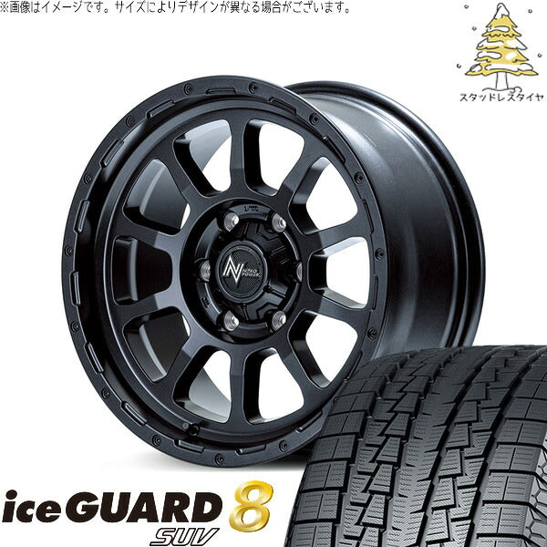ヨコハマタイヤ アイスガード8 SUV 215/70R16 ＋ ナイトロパワー M10 パーシング バレルブラック 16インチ 6.5J +38 6H139.7P スタッドレス・ホイール4本セット。1枚目。