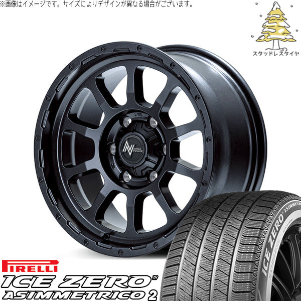 ピレリ アイスゼロアシンメトリコ2 215/65R16 ＋ ナイトロパワー M10 パーシング バレルブラック 16インチ 6.5J +38 6H139.7P スタッドレス・ホイール4本セット。1枚目。