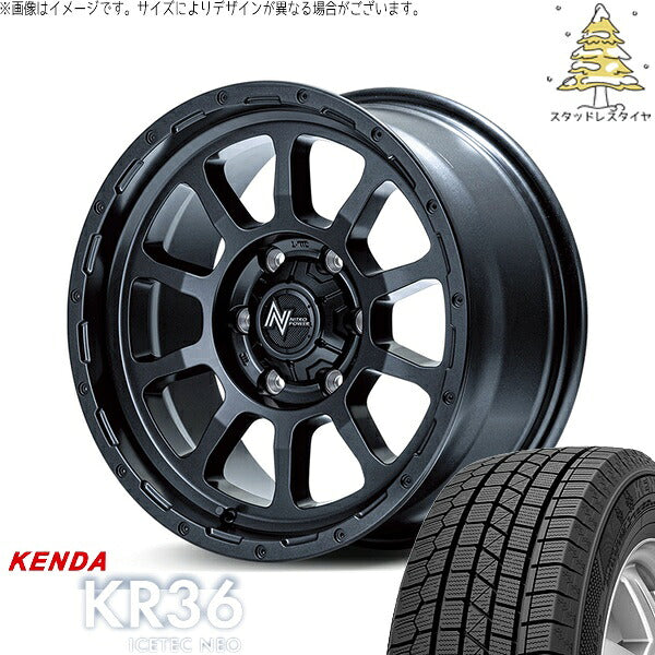 ケンダ アイステックネオ KR36 215/60R16 ＋ ナイトロパワー M10 パーシング バレルブラック 16インチ 7J +40 5H114.3P スタッドレス・ホイール4本セット。1枚目。