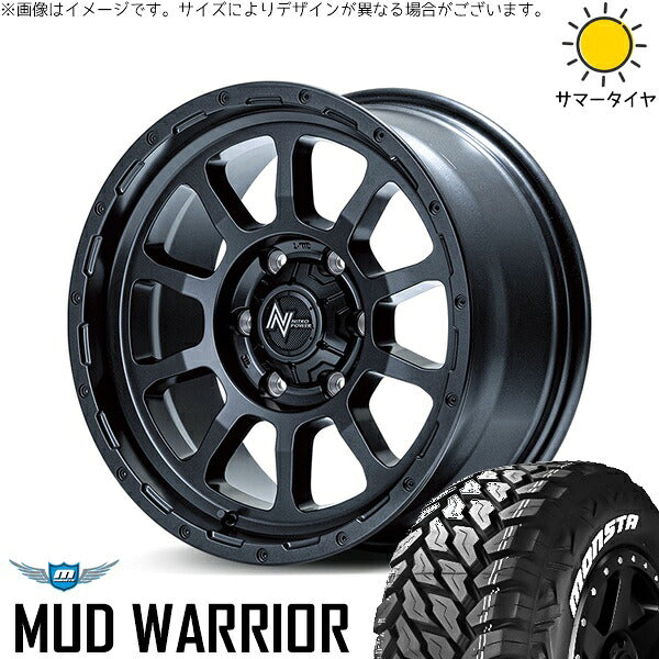 モンスタタイヤ マッドウォーリアー (MUD WARRIOR) 215/70R16 ＋ ナイトロパワー M10 パーシング バレルブラック 16インチ 7J +40 5H114.3P サマー・ホイール4本セット。1枚目。