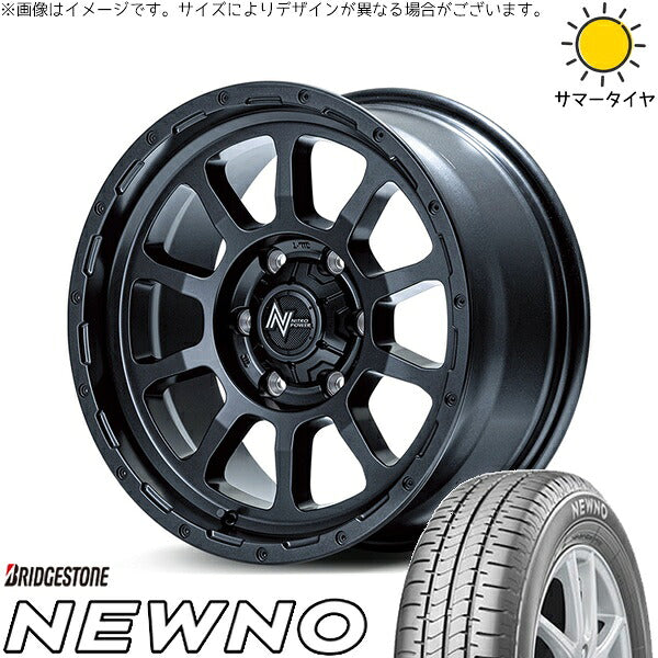 ブリヂストン ニューノ 205/60R16 ＋ ナイトロパワー M10 パーシング バレルブラック 16インチ 7J +40 5H114.3P サマー・ホイール4本セット。1枚目。