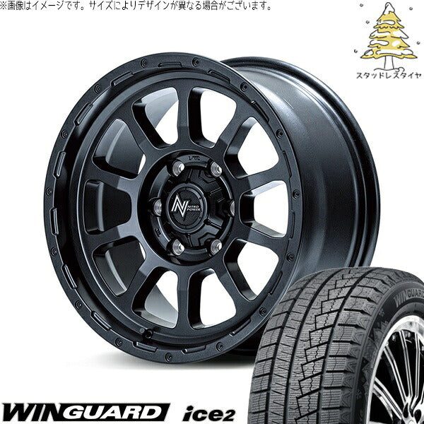 ネクセン ウィンガード アイス2 215/60R16 ＋ ナイトロパワー M10 パーシング バレルブラック 16インチ 7J +40 5H114.3P スタッドレス・ホイール4本セット。1枚目。