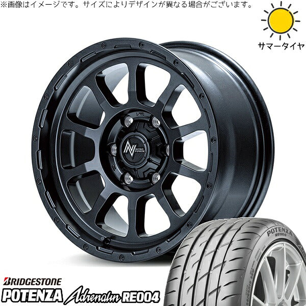 ブリヂストン ポテンザ アドレナリン RE004 205/55R16 ＋ ナイトロパワー M10 パーシング バレルブラック 16インチ 7J +40 5H114.3P サマー・ホイール4本セット。1枚目。