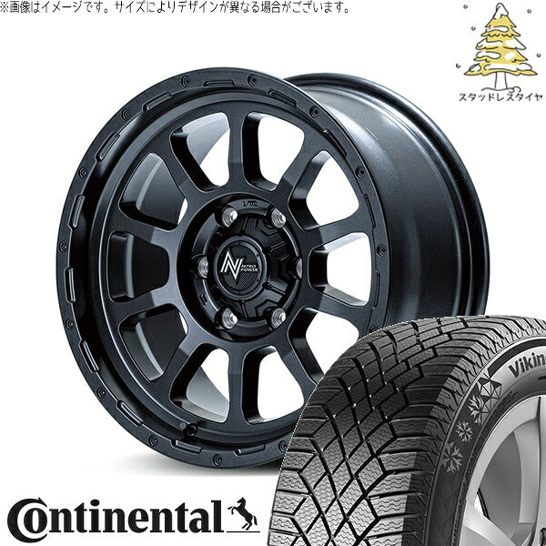 コンチネンタル バイキングコンタクト セブン (VikingContact7) 205/65R16 ＋ ナイトロパワー M10 パーシング バレルブラック 16インチ 7.0J +40 5H114.3P スタッドレス・ホイール4本セット。1枚目。