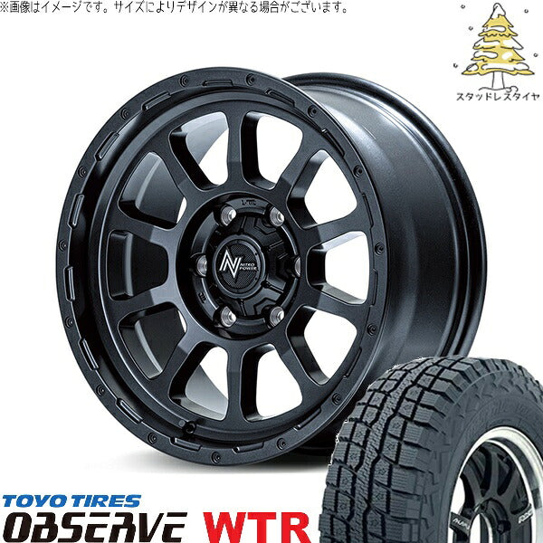 トーヨータイヤ オブザーブ W/T-R 235/70R16 ＋ ナイトロパワー M10 パーシング バレルブラック 16インチ 7J +40 5H114.3P スタッドレス・ホイール4本セット。1枚目。