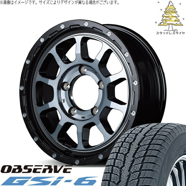 トーヨータイヤ オブザーブ Gsi-6 225/70R16 ＋ ナイトロパワー M10 パーシング ブラック/マシニング/ブラッククリア 16インチ 6J -5 5H139.7P スタッドレス・ホイール4本セット。1枚目。