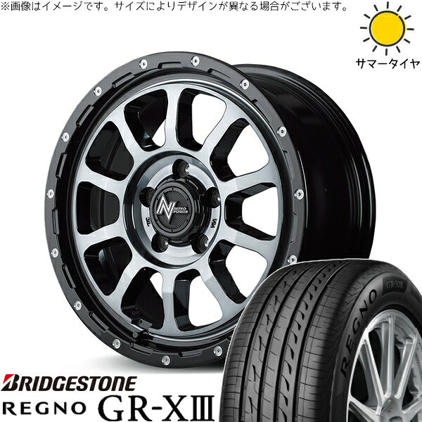 ブリヂストン レグノ GR-X3 205/60R16 ＋ ナイトロパワー M10 パーシング ブラック/マシニング/ブラッククリア 16インチ 7J +40 5H114.3P サマー・ホイール4本セット。1枚目。