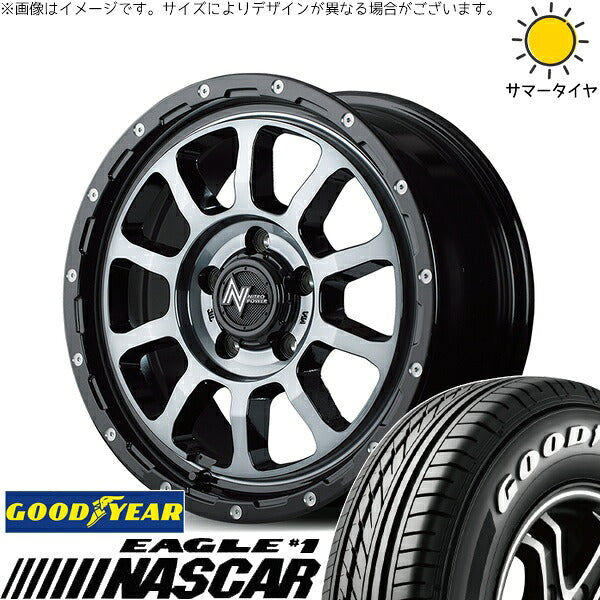 グッドイヤー イーグル ナスカー 195/80R15 ＋ ナイトロパワー M10 パーシング ブラック/マシニング/ブラッククリア 15インチ 6J +33 6H139.7P サマー・ホイール4本セット。1枚目。