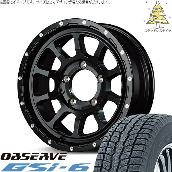 トーヨータイヤ オブザーブ Gsi-6 225/70R16 ＋ ナイトロパワー M10 パーシング セミグロスブラック/マシニング 16インチ 5.5J +20 5H139.7P スタッドレス・ホイール4本セット。1枚目。