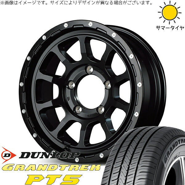 ダンロップ グラントレック PT5 225/70R16 ＋ ナイトロパワー M10 パーシング セミグロスブラック/マシニング 16インチ 6J -5 5H139.7P サマー・ホイール4本セット。1枚目。