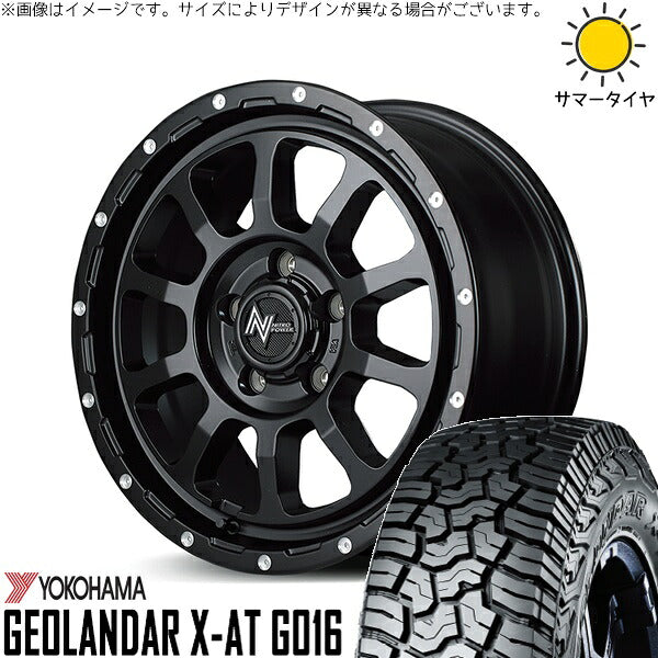 ヨコハマタイヤ ジオランダー X-AT G016 215/70R16 ＋ ナイトロパワー M10 パーシング セミグロスブラック/マシニング 16インチ 7J +40 5H114.3P サマー・ホイール4本セット。1枚目。