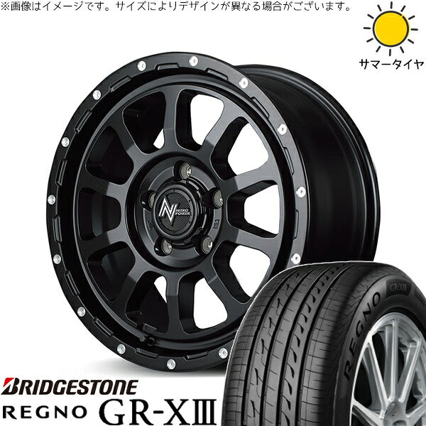 ブリヂストン レグノ GR-X3 205/60R16 ＋ ナイトロパワー M10 パーシング セミグロスブラック/マシニング 16インチ 7J +40 5H114.3P サマー・ホイール4本セット。1枚目。