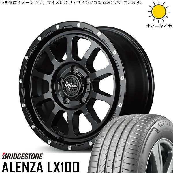 ブリヂストン アレンザ LX100 215/70R16 ＋ ナイトロパワー M10 パーシング セミグロスブラック/マシニング 16インチ 7J +40 5H114.3P サマー・ホイール4本セット。1枚目。