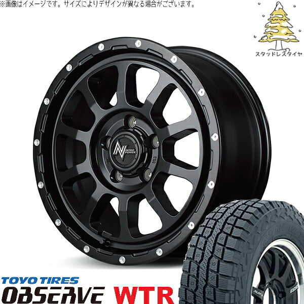 トーヨータイヤ オブザーブ W/T-R 235/70R16 ＋ ナイトロパワー M10 パーシング セミグロスブラック/マシニング 16インチ 7J +40 5H114.3P スタッドレス・ホイール4本セット。1枚目。