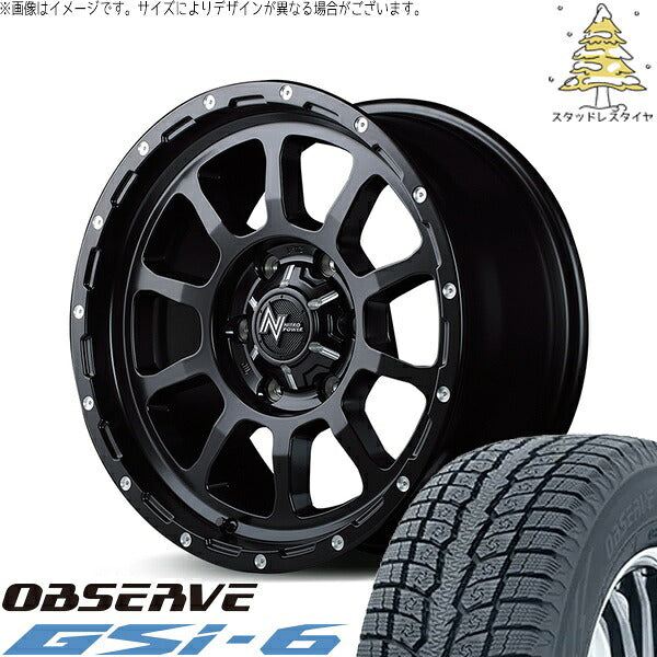 トーヨータイヤ オブザーブ Gsi-6 215/70R16 ＋ ナイトロパワー M10 パーシング セミグロスブラック/マシニング 16インチ 6.5J +38 6H139.7P スタッドレス・ホイール4本セット。1枚目。