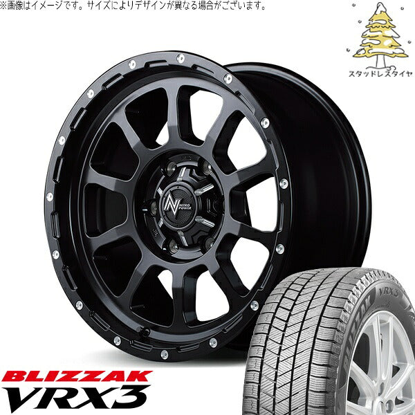 ブリヂストン ブリザック VRX3 215/70R16 ＋ ナイトロパワー M10 パーシング セミグロスブラック/マシニング 16インチ 6.5J +38 6H139.7P スタッドレス・ホイール4本セット。1枚目。