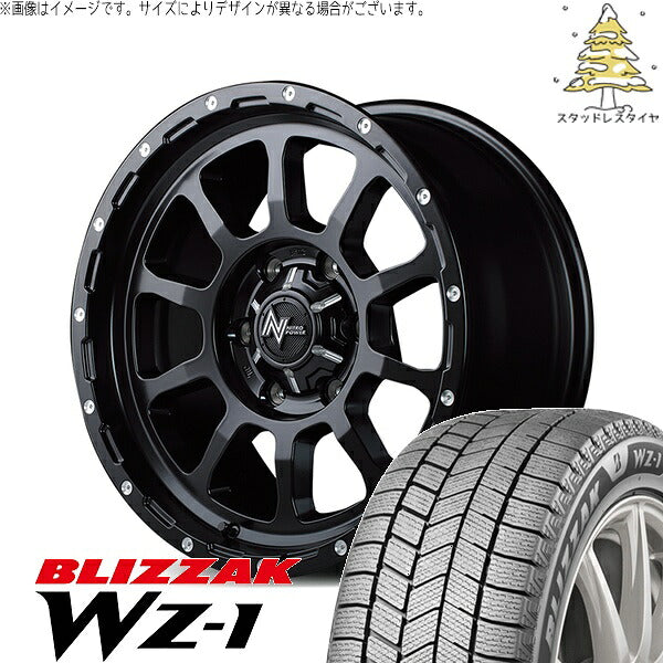 ブリヂストン ブリザック WZ-1 265/65R17 ＋ ナイトロパワー M10 パーシング セミグロスブラック/マシニング 17インチ 8J +20 6H139.7P スタッドレス・ホイール4本セット。1枚目。