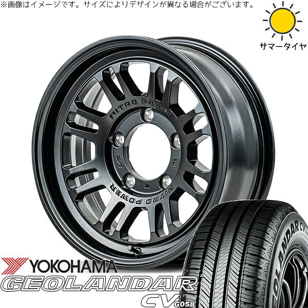ヨコハマタイヤ ジオランダーCV G058 225/70R16 ＋ ナイトロパワー M16 アサルト セミグロスブラック 16インチ 6J -5 5H139.7P サマー・ホイール4本セット。1枚目。