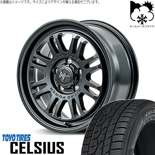 トーヨータイヤ セルシアス 215/65R16 ＋ ナイトロパワー M16 アサルト セミグロスブラック 16インチ 7J +40 5H114.3P オールシーズン・ホイール4本セット。1枚目。