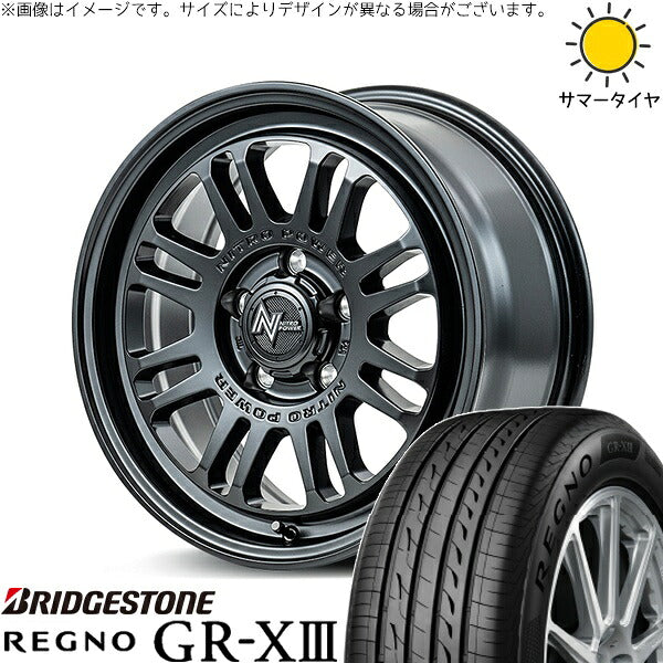 ブリヂストン レグノ GR-X3 205/60R16 ＋ ナイトロパワー M16 アサルト セミグロスブラック 16インチ 7J +40 5H114.3P サマー・ホイール4本セット。1枚目。
