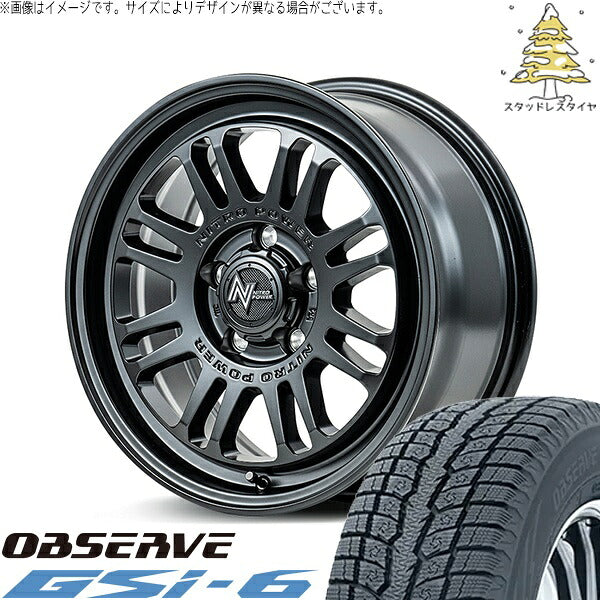 トーヨータイヤ オブザーブ Gsi-6 225/70R16 ＋ ナイトロパワー M16 アサルト セミグロスブラック 16インチ 7J +40 5H114.3P スタッドレス・ホイール4本セット。1枚目。