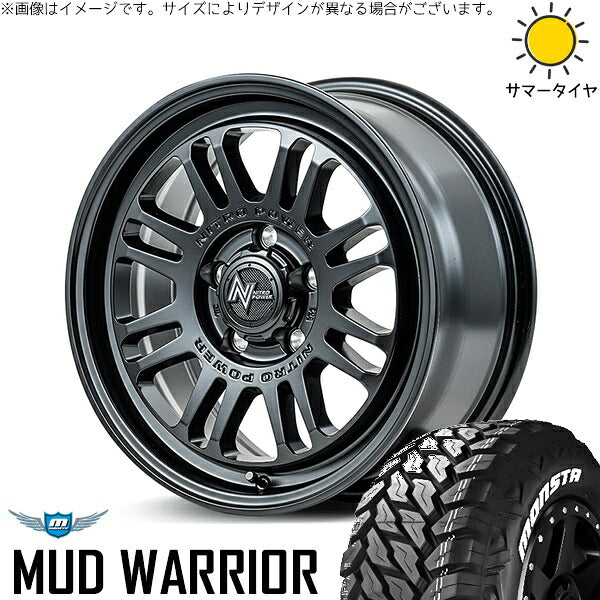 モンスタタイヤ マッドウォーリアー (MUD WARRIOR) 215/70R16 ＋ ナイトロパワー M16 アサルト セミグロスブラック 16インチ 7J +40 5H114.3P サマー・ホイール4本セット。1枚目。