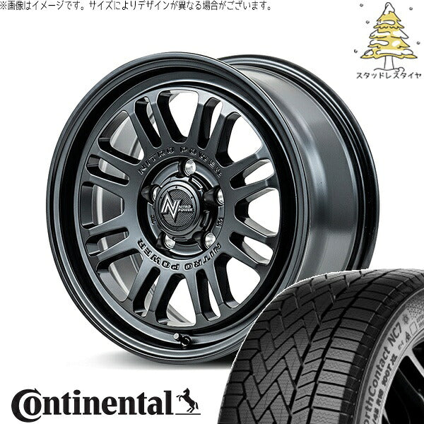 コンチネンタル ノースコンタクト NC7 225/50R17 ＋ ナイトロパワー M16 アサルト セミグロスブラック 17インチ 7J +55 5H114.3P スタッドレス・ホイール4本セット。1枚目。