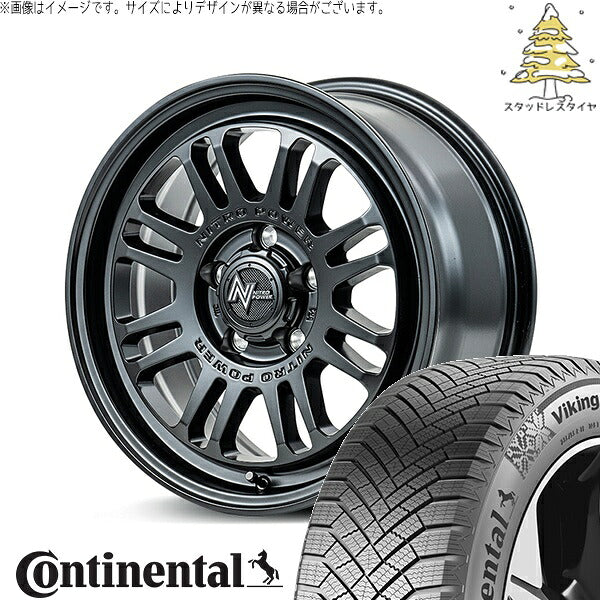 コンチネンタル バイキングコンタクト8 225/50R17 ＋ ナイトロパワー M16 アサルト セミグロスブラック 17インチ 7J +55 5H114.3P スタッドレス・ホイール4本セット。1枚目。