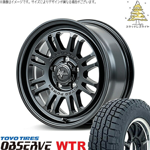トーヨータイヤ オブザーブ W/T-R (OBSERVE WTR) 225/70R16 ＋ ナイトロパワー M16 アサルト セミグロスブラック 16インチ 7.0J +40 5H114.3P スタッドレス・ホイール4本セット。1枚目。