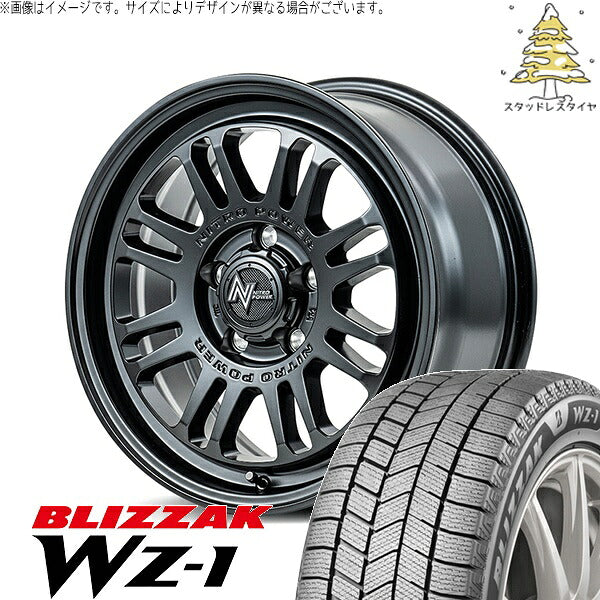 ブリヂストン ブリザック WZ-1 (BLIZZAK WZ-1) 235/65R17 ＋ ナイトロパワー M16 アサルト セミグロスブラック 17インチ 7.0J +42 5H114.3P スタッドレス・ホイール4本セット。1枚目。
