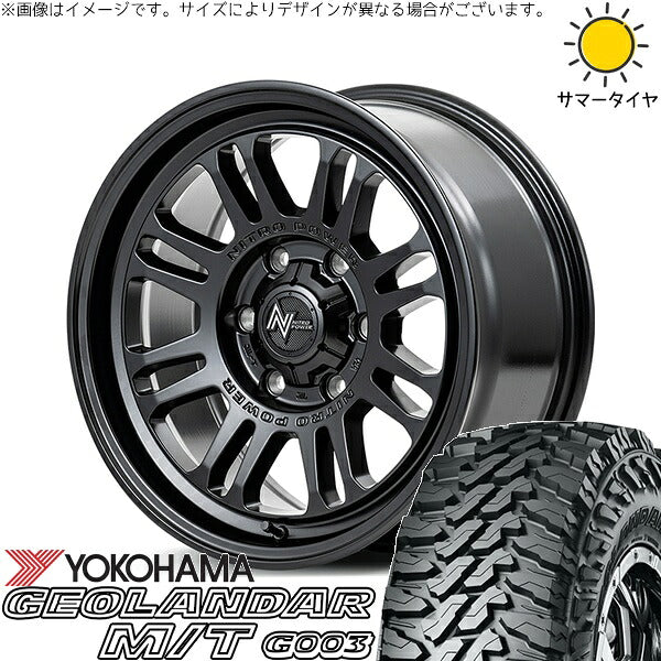 ヨコハマタイヤ ジオランダー M/T G003 215/70R16 ＋ ナイトロパワー M16 アサルト セミグロスブラック 16インチ 6.5J +38 6H139.7P サマー・ホイール4本セット。1枚目。