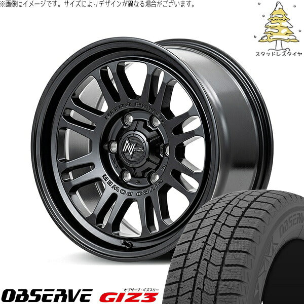 トーヨータイヤ オブザーブ GIZ3 215/65R16 ＋ ナイトロパワー M16 アサルト セミグロスブラック 16インチ 6.5J +38 6H139.7P スタッドレス・ホイール4本セット。1枚目。