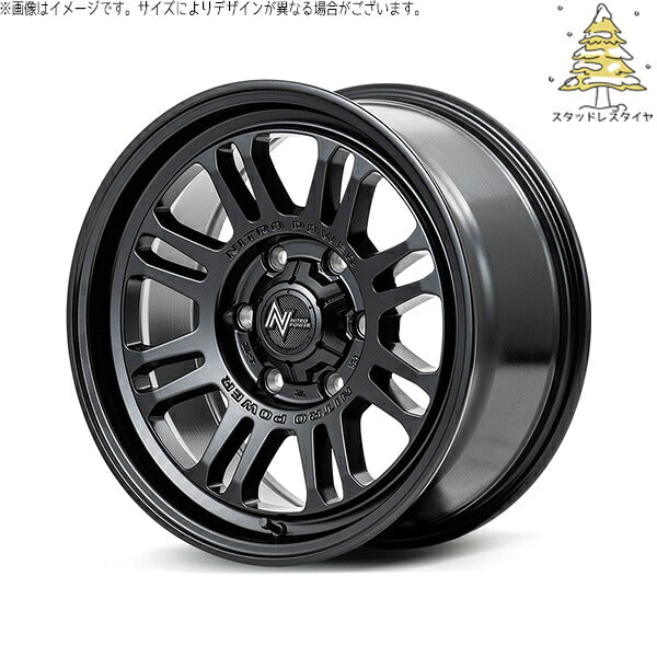 輸入スタッドレスタイヤ（銘柄指定不可） 215/65R16 ＋ ナイトロパワー M16 アサルト セミグロスブラック 16インチ 6.5J +38 6H139.7P ホイール4本セット。1枚目。