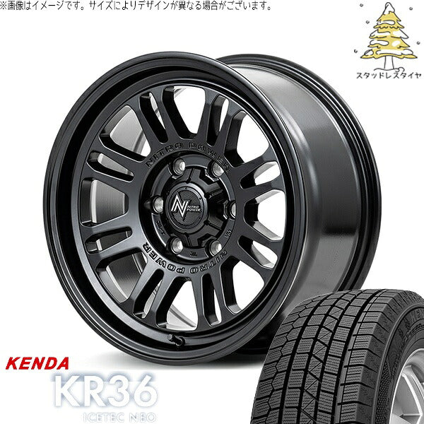 ケンダ アイステックネオ KR36 215/65R16 ＋ ナイトロパワー M16 アサルト セミグロスブラック 16インチ 6.5J +38 6H139.7P スタッドレス・ホイール4本セット。1枚目。