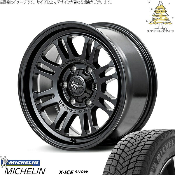 ミシュラン エックスアイス スノー 265/70R17 ＋ ナイトロパワー M16 アサルト セミグロスブラック 17インチ 8J +20 6H139.7P スタッドレス・ホイール4本セット。1枚目。