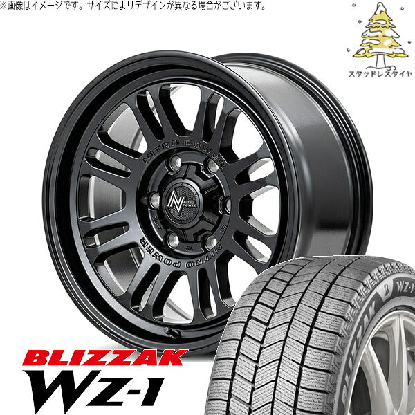 ブリヂストン ブリザック WZ-1 265/65R17 ＋ ナイトロパワー M16 アサルト セミグロスブラック 17インチ 8J +20 6H139.7P スタッドレス・ホイール4本セット。1枚目。