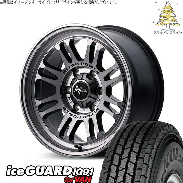 ヨコハマタイヤ アイスガード91 IG91 225/75R16 ＋ ナイトロパワー M16 アサルト スティールクリア 16インチ 7J +40 5H114.3P スタッドレス・ホイール4本セット。1枚目。