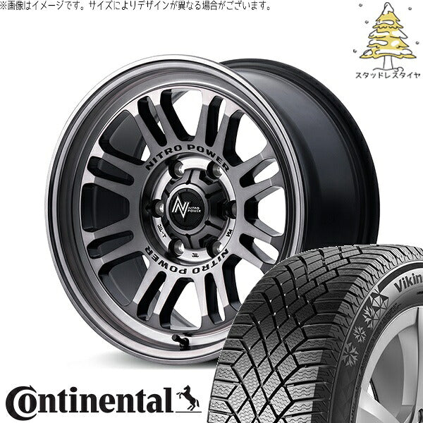 コンチネンタル バイキングコンタクト7 215/70R16 ＋ ナイトロパワー M16 アサルト スティールクリア 16インチ 7J +40 5H114.3P スタッドレス・ホイール4本セット。1枚目。