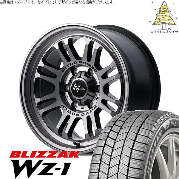 ブリヂストン ブリザック WZ-1 (BLIZZAK WZ-1) 215/50R17 ＋ ナイトロパワー M16 アサルト スティールクリア 17インチ 7.0J +42 5H114.3P スタッドレス・ホイール4本セット。1枚目。
