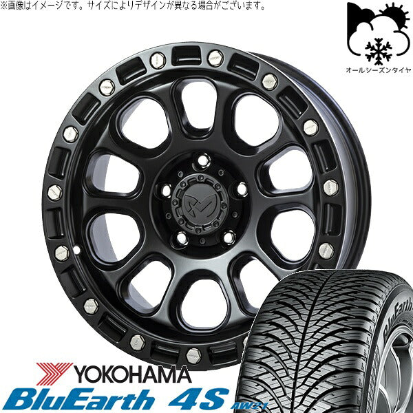 ヨコハマタイヤ ブルーアース4S AW21 235/60R18 ＋ MKW M205 ブラックキャット 18インチ 8J +40 5H114.3P オールシーズン・ホイール4本セット。1枚目。