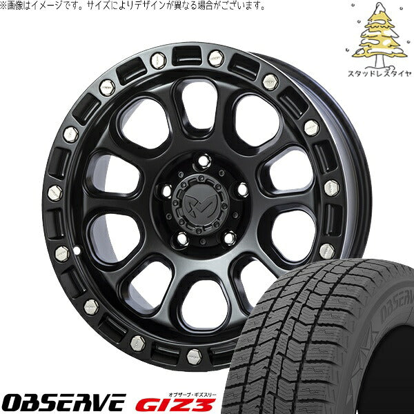 トーヨータイヤ オブザーブ GIZ3 205/65R16 ＋ MKW M204 ブラックキャット 16インチ 7J +35 5H114.3P スタッドレス・ホイール4本セット。1枚目。