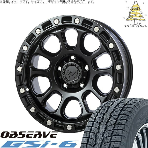 トーヨータイヤ オブザーブ Gsi-6 175/80R16 ＋ MKW M204 ブラックキャット 16インチ 7J +35 5H114.3P スタッドレス・ホイール4本セット。1枚目。