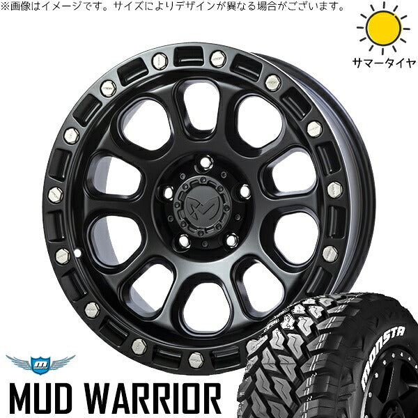 モンスタタイヤ マッドウォーリア 265/70R17 ＋ MKW M204 ブラックキャット 17インチ 8J +43 5H127P サマー・ホイール4本セット。1枚目。